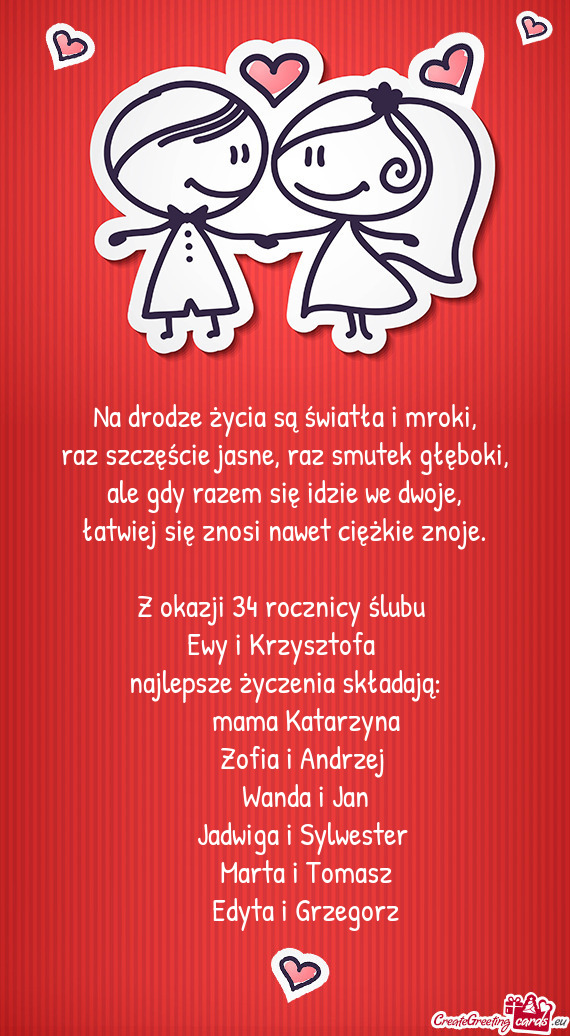 Z okazji 34 rocznicy ślubu