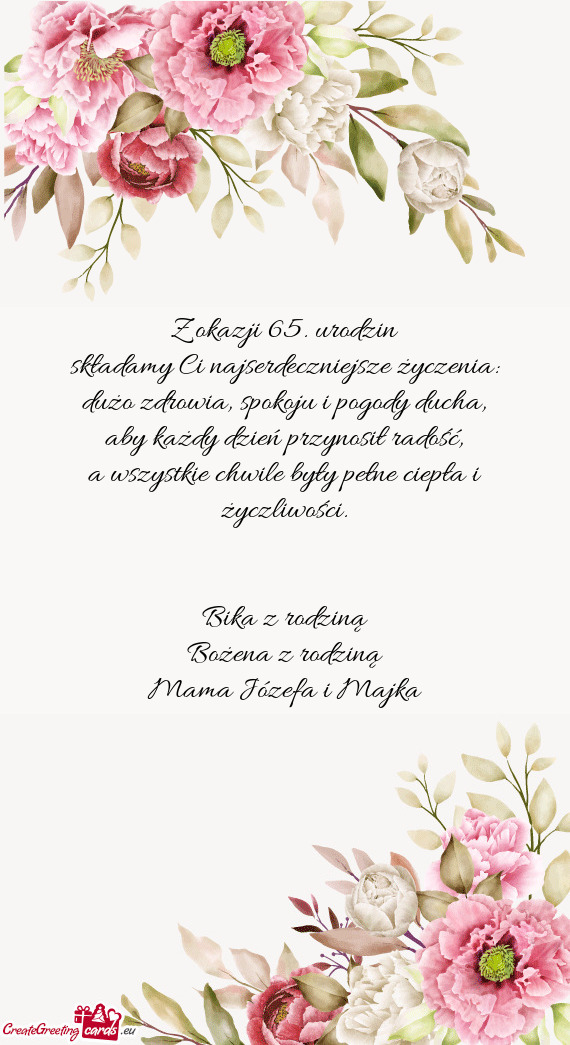 Z okazji 65. urodzin