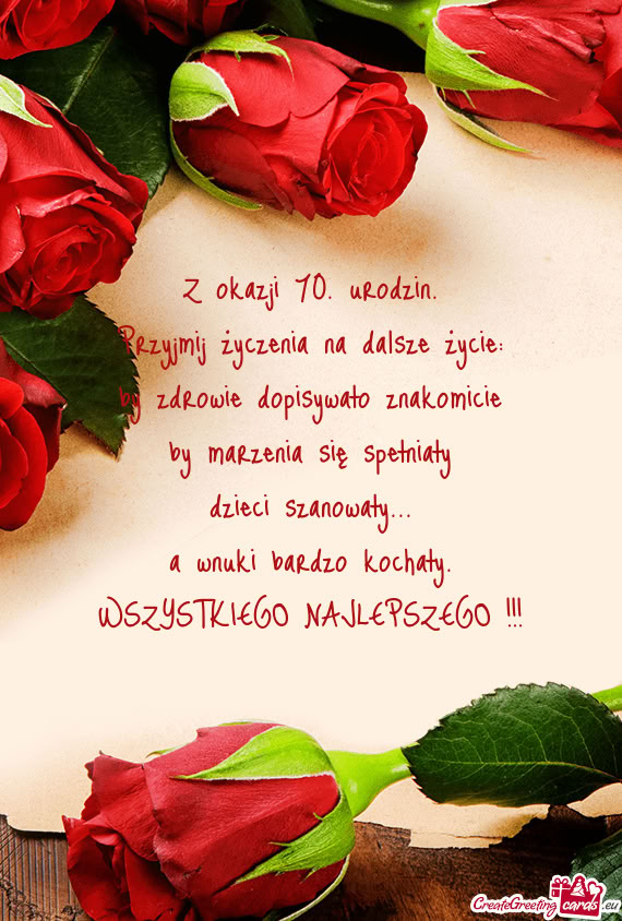Z okazji 70. urodzin