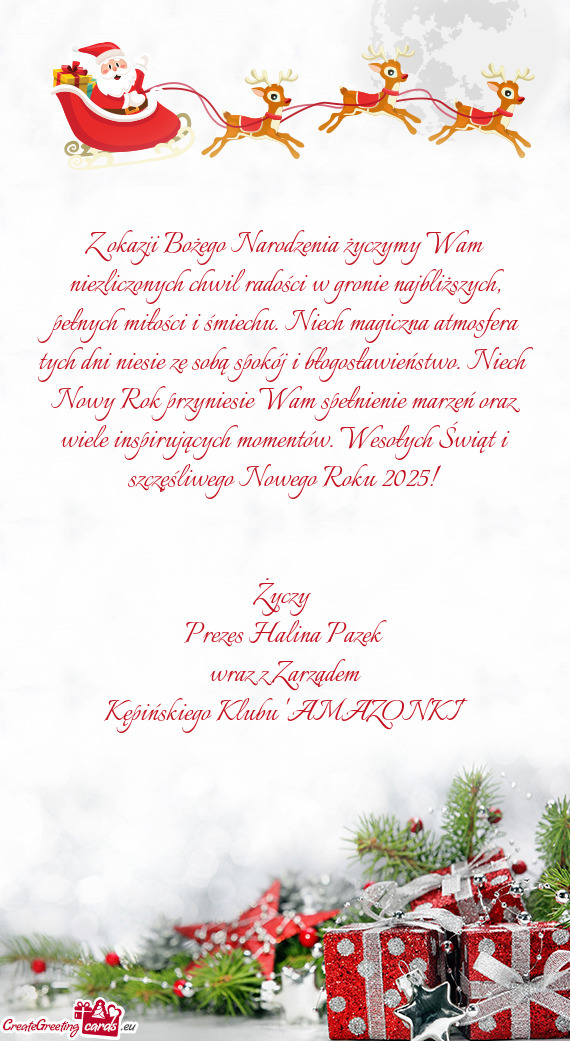 Z okazji Bożego Narodzenia życzymy Wam niezliczonych chwil radości w gronie najbliższych