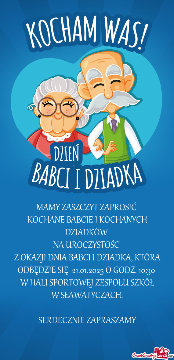 Z OKAZJI DNIA BABCI I DZIADKA, KTÓRA ODBĘDZIE SIĘ 21.01.2025 O GODZ. 10:30