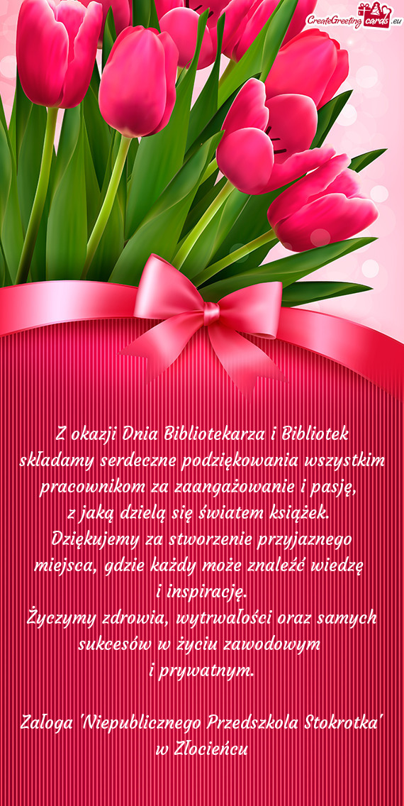 Z okazji Dnia Bibliotekarza i Bibliotek składamy serdeczne podziękowania wszystkim pracownikom za