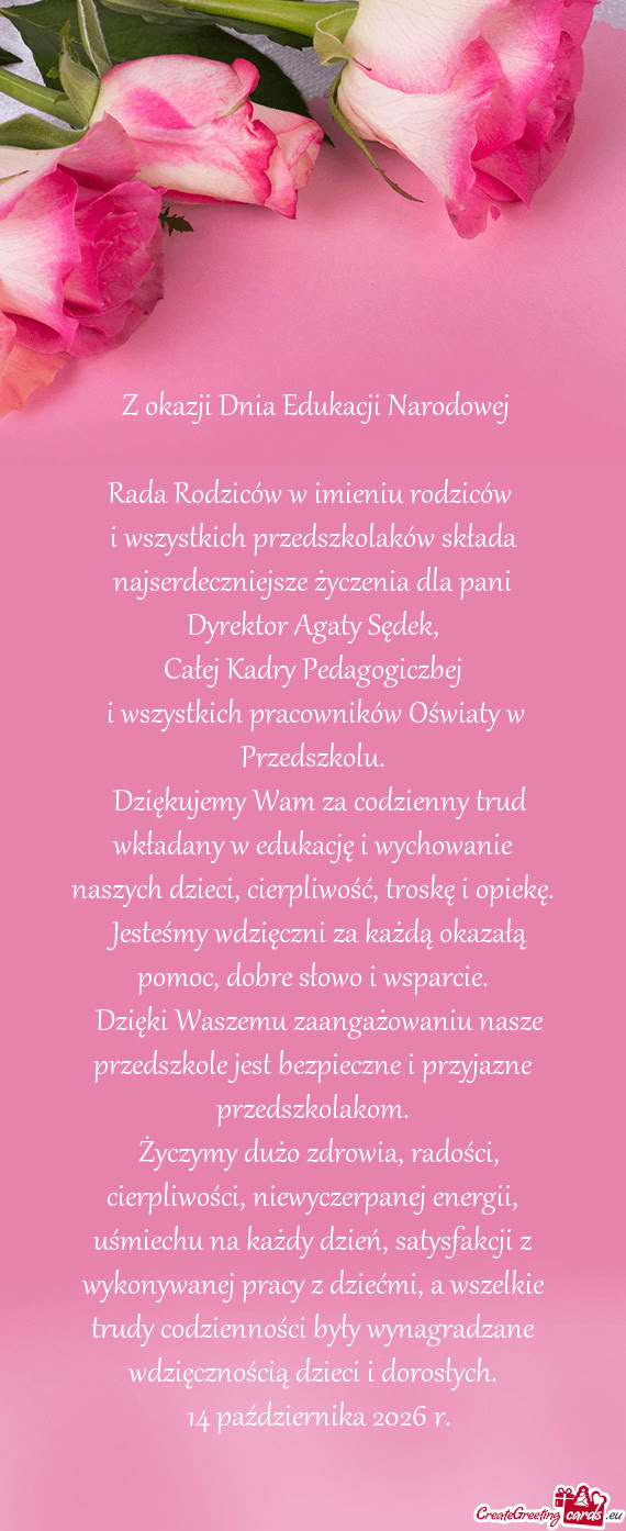 ​Z okazji Dnia Edukacji Narodowej