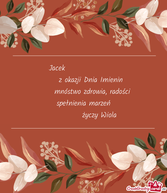 Z okazji Dnia Imienin
