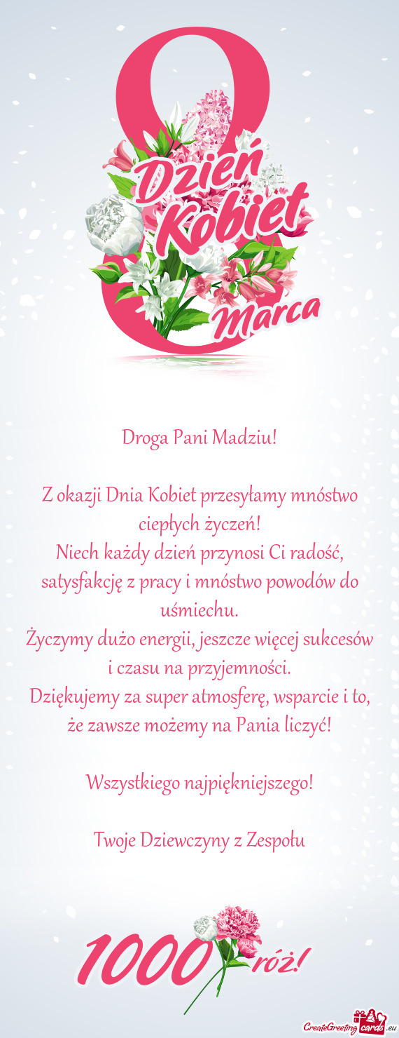 Z okazji Dnia Kobiet przesyłamy mnóstwo ciepłych życzeń