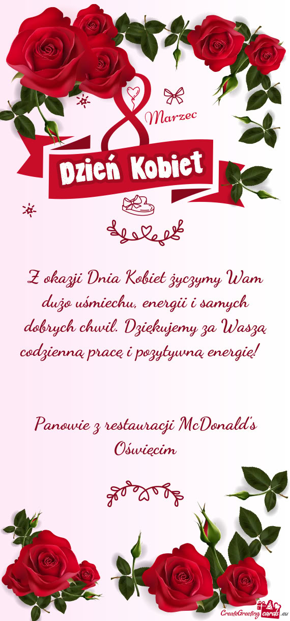 Z okazji Dnia Kobiet życzymy Wam dużo uśmiechu, energii i samych dobrych chwil. Dziękujemy za Wa