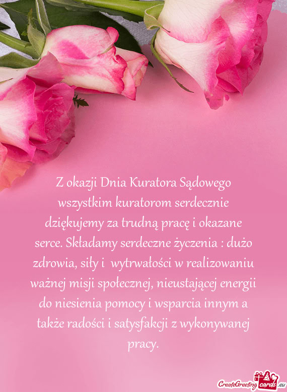 Z okazji Dnia Kuratora Sądowego wszystkim kuratorom serdecznie dziękujemy za trudną pracę i okaz