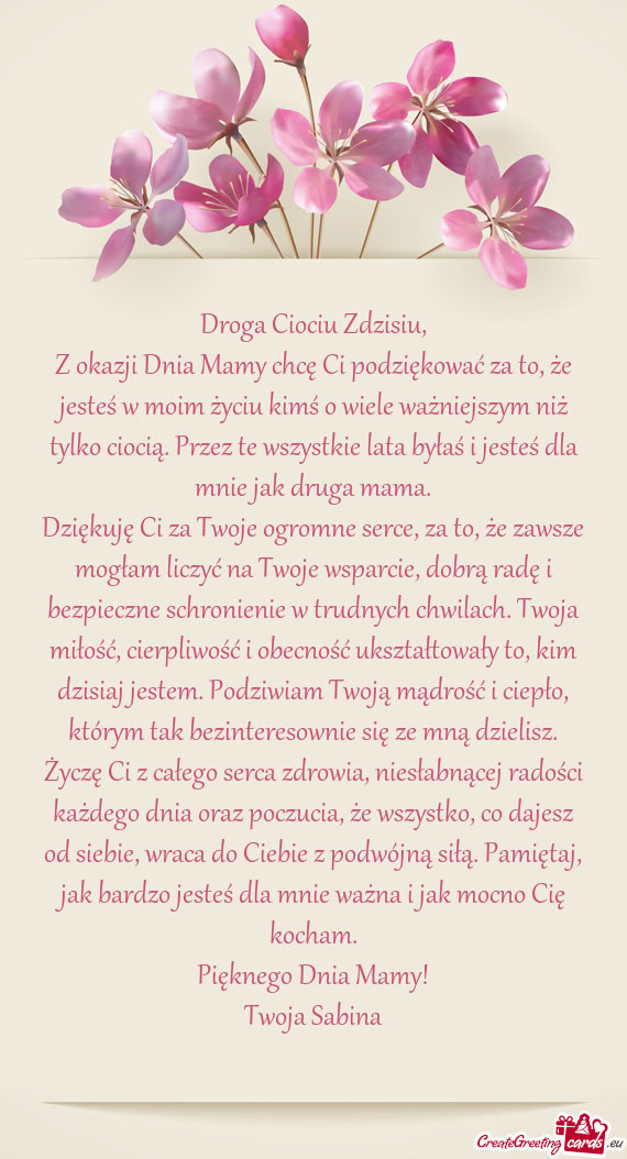 Z okazji Dnia Mamy chcę Ci podziękować za to, że jesteś w moim życiu kimś o wiele ważniejszy