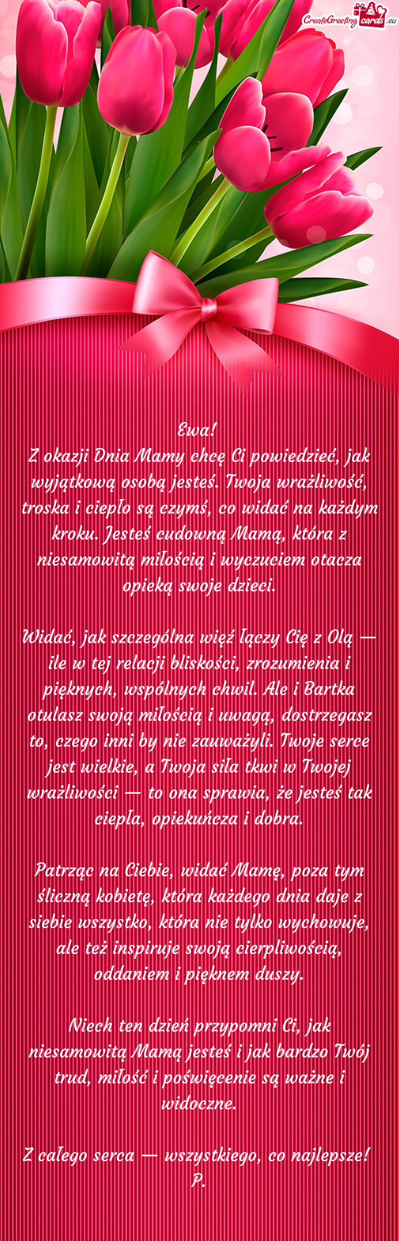 Z okazji Dnia Mamy chcę Ci powiedzieć, jak wyjątkową osobą jesteś. Twoja wrażliwość, troska