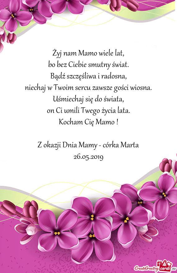 Z okazji Dnia Mamy - córka Marta