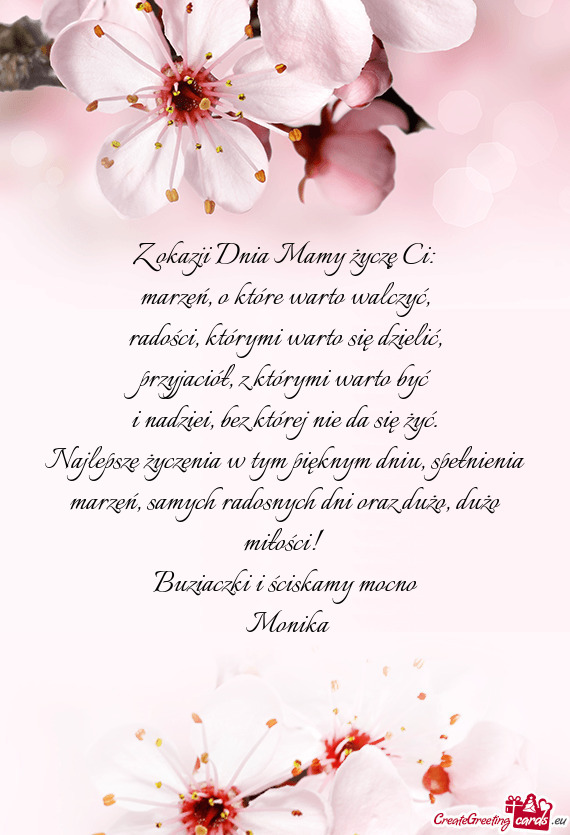 Z okazji Dnia Mamy życzę Ci