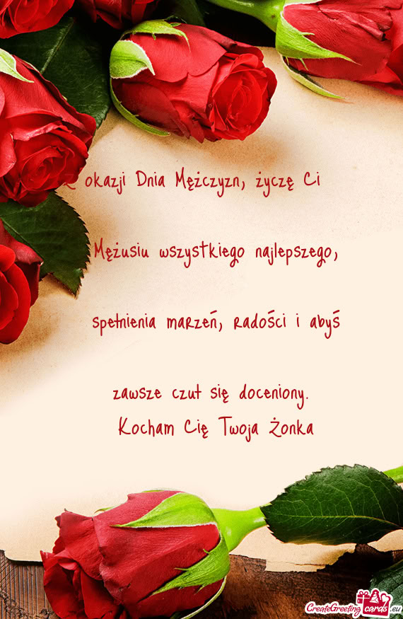 Z okazji Dnia Mężczyzn, życzę Ci