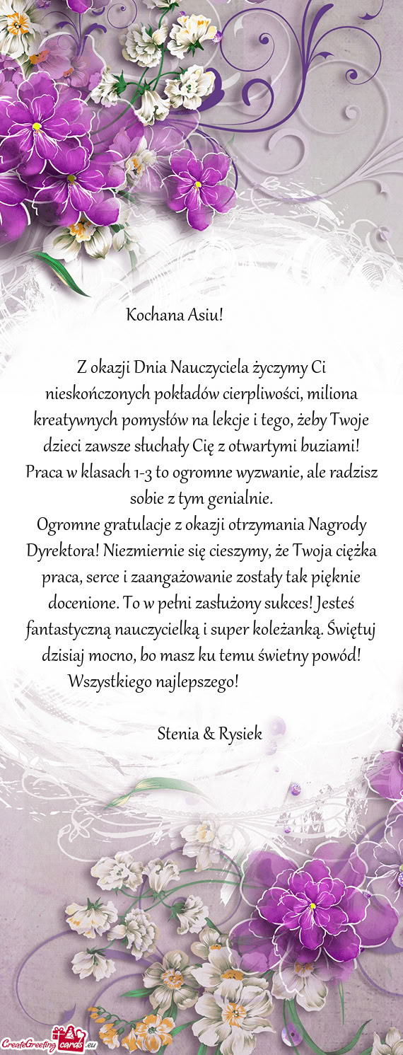 Z okazji Dnia Nauczyciela życzymy Ci nieskończonych pokładów cierpliwości, miliona kreatywnych