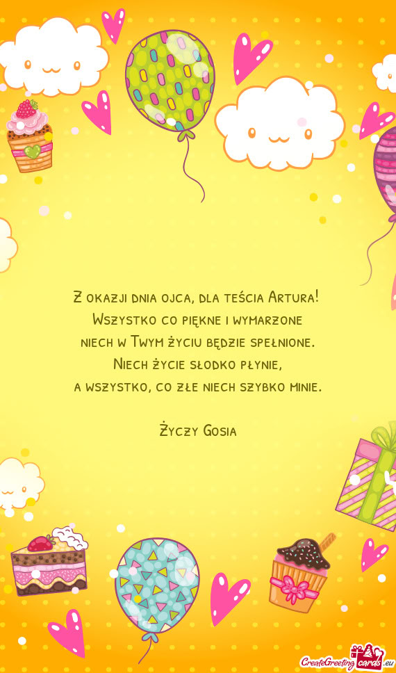 Z okazji dnia ojca, dla teścia Artura