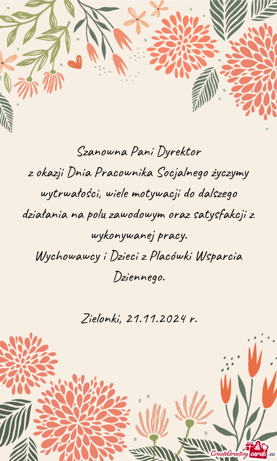 Z okazji Dnia Pracownika Socjalnego życzymy wytrwałości, wiele motywacji do dalszego działania n