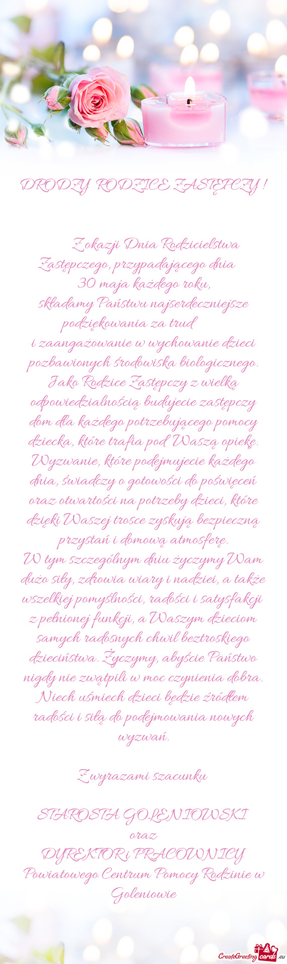 Z okazji Dnia Rodzicielstwa Zastępczego, przypadającego dnia