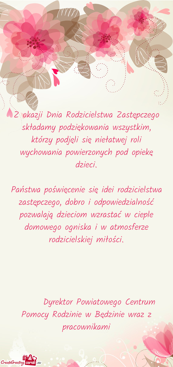 Z okazji Dnia Rodzicielstwa Zastępczego składamy podziękowania wszystkim, którzy podjęli się n