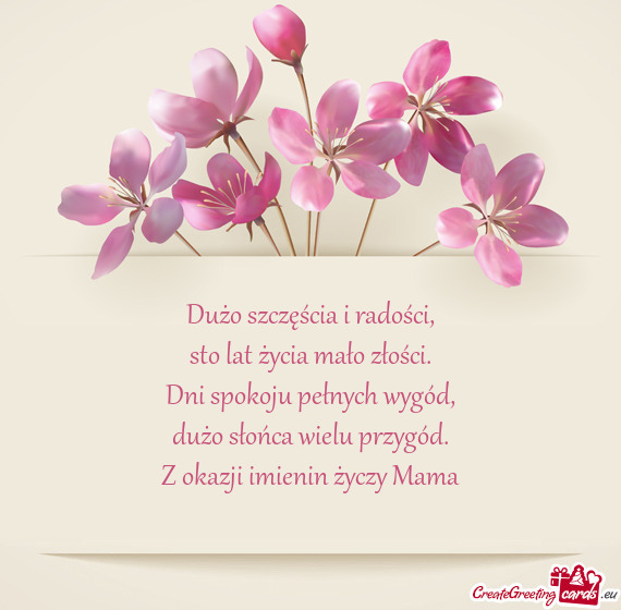 Z okazji imienin Mama