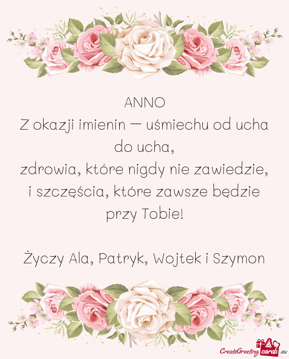 Z okazji imienin – uśmiechu od ucha do ucha