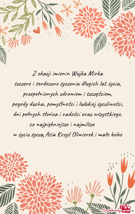 Z okazji imienin Wujka Mirka