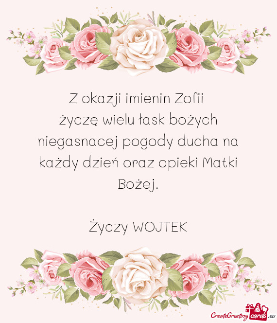 Z okazji imienin Zofii