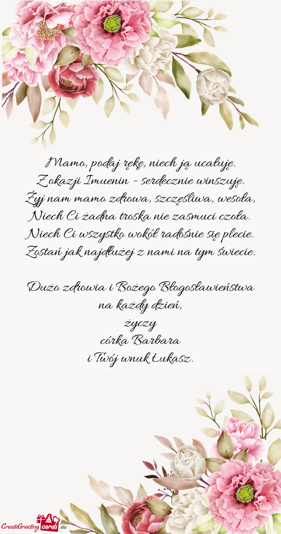 Z okazji Imuenin - serdecznie winszuję