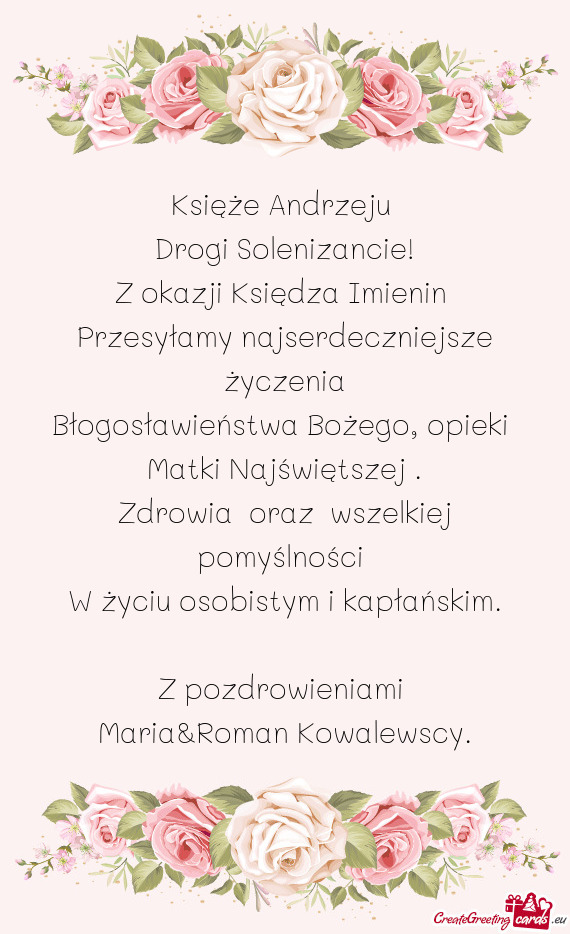 Z okazji Księdza Imienin