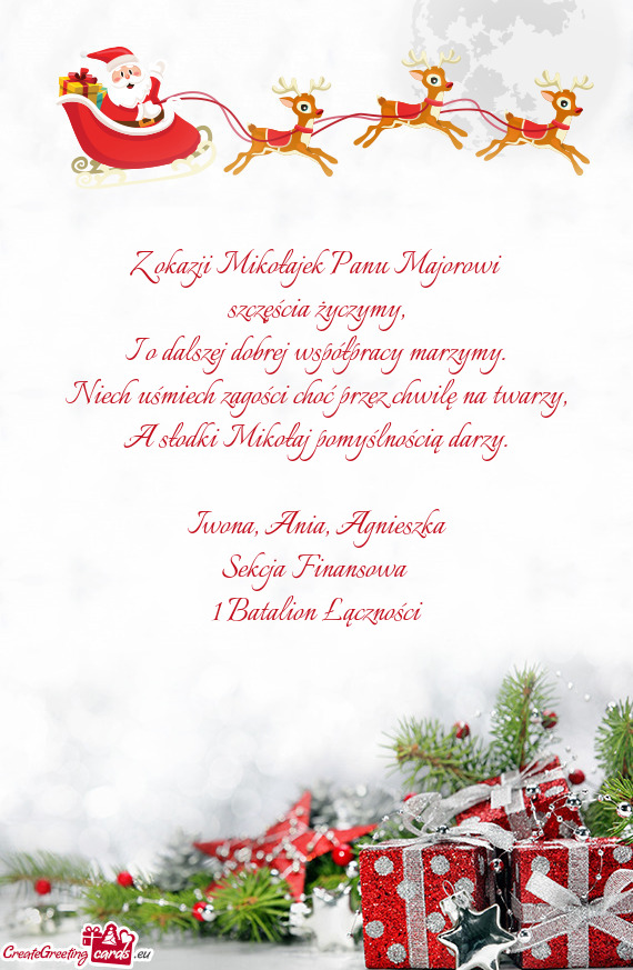 Z okazji Mikołajek Panu Majorowi