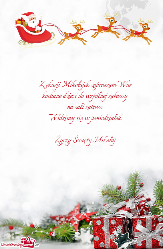 Z okazji Mikołajek zapraszam Was