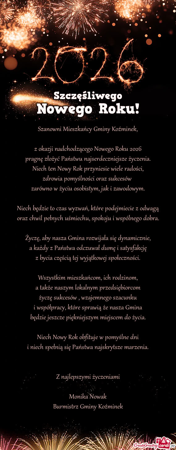 Z okazji nadchodzącego Nowego Roku 2026