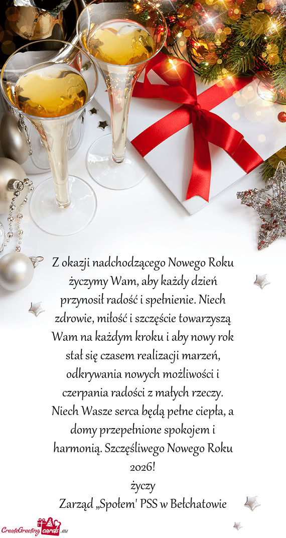 Z okazji nadchodzącego Nowego Roku życzymy Wam, aby każdy dzień przynosił radość i spełnieni