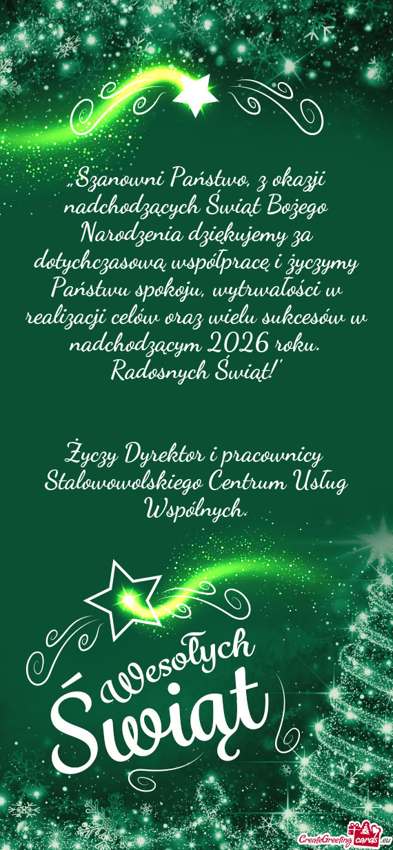 Z okazji nadchodzących Świąt Bożego Narodzenia dziękujemy za dotychczasową współpracę i ż