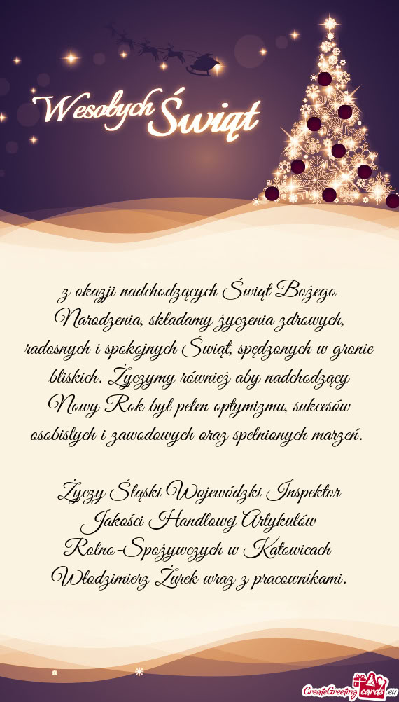 Z okazji nadchodzących Świąt Bożego Narodzenia, składamy życzenia zdrowych, radosnych i spokoj