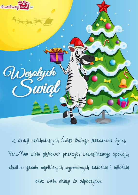 Z okazji nadchodzących Świąt Bożego Narodzenia życzę Panu/Pani wielu głębokich przeżyć, we