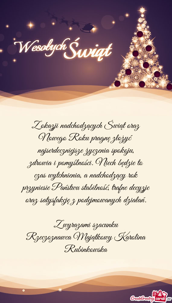 Z okazji nadchodzących Świąt oraz