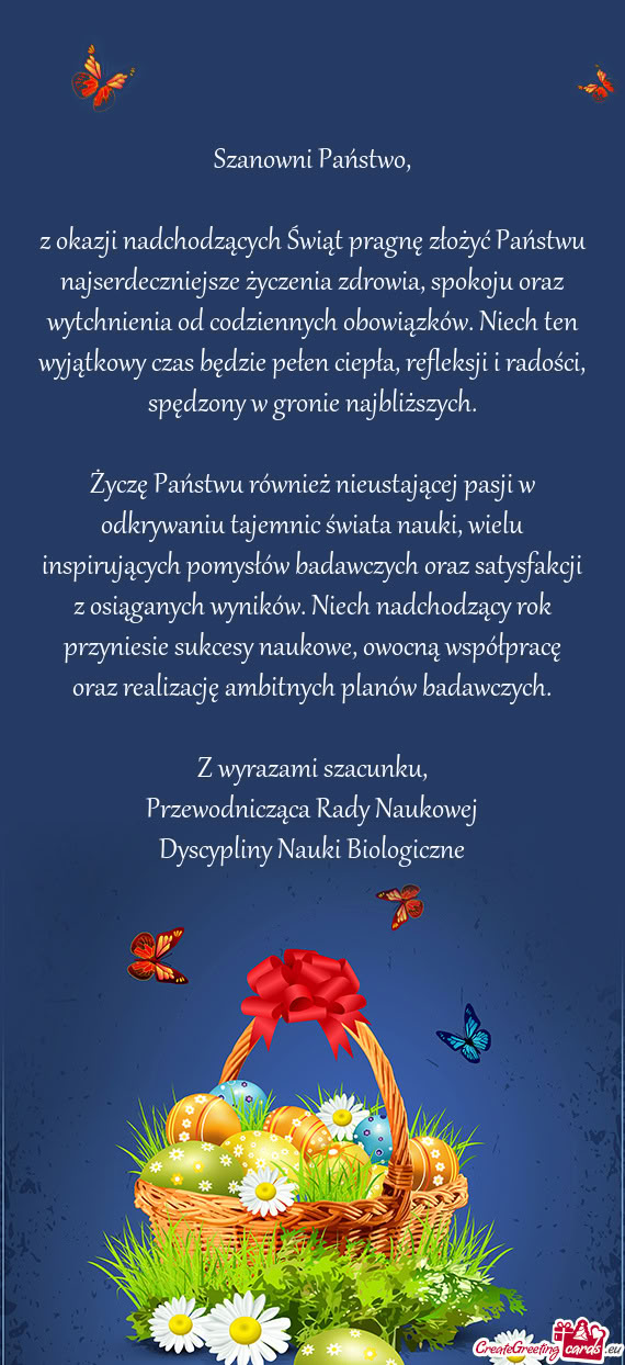 Z okazji nadchodzących Świąt pragnę złożyć Państwu najserdeczniejsze życzenia zdrowia, spok