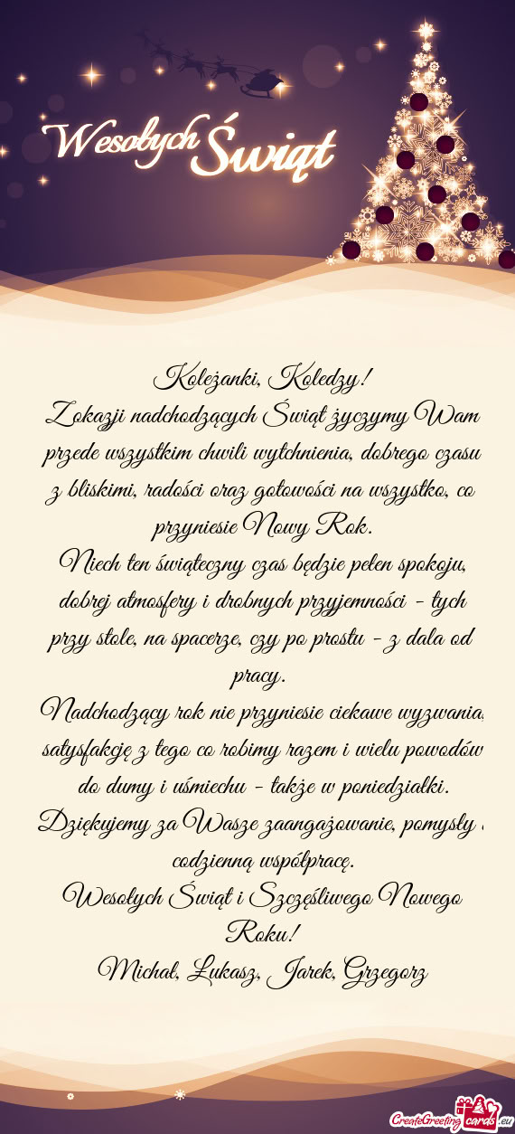 Z okazji nadchodzących Świąt życzymy Wam przede wszystkim chwili wytchnienia, dobrego czasu z bl