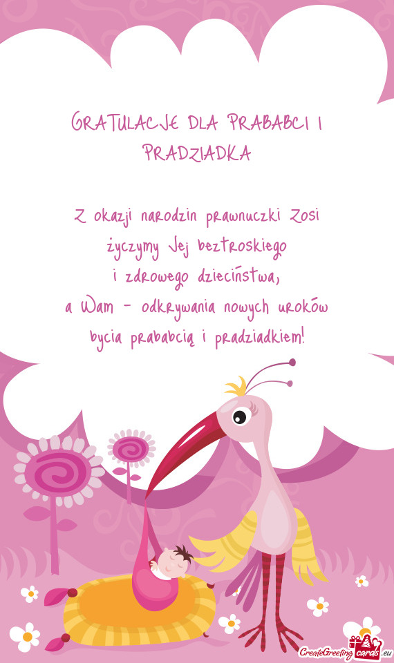 Z okazji narodzin prawnuczki Zosi