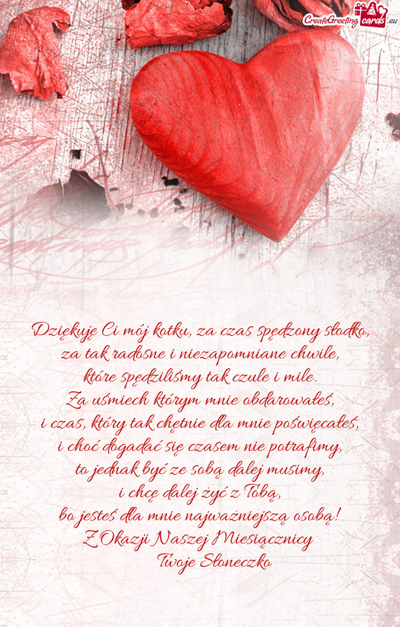 Z Okazji Naszej Miesiącznicy