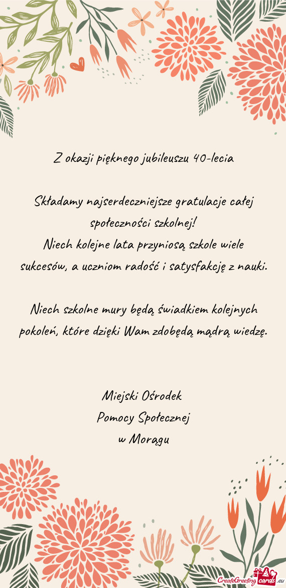 Z okazji pięknego jubileuszu 40-lecia