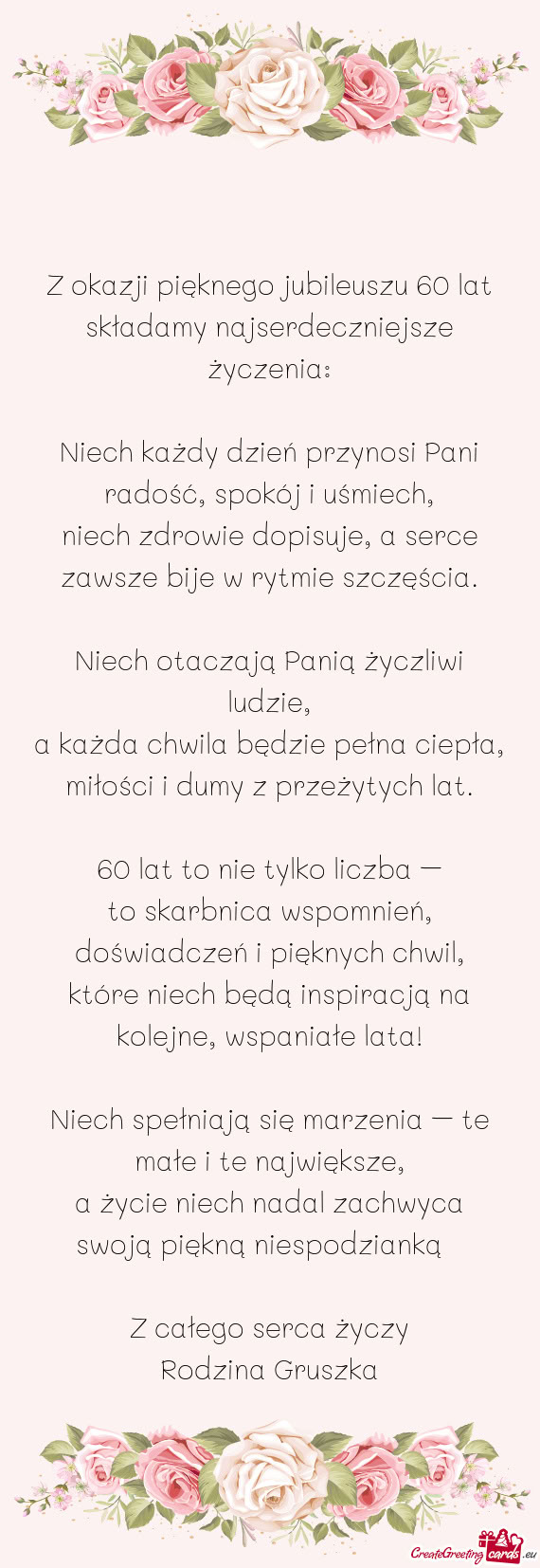 Z okazji pięknego jubileuszu 60 lat
