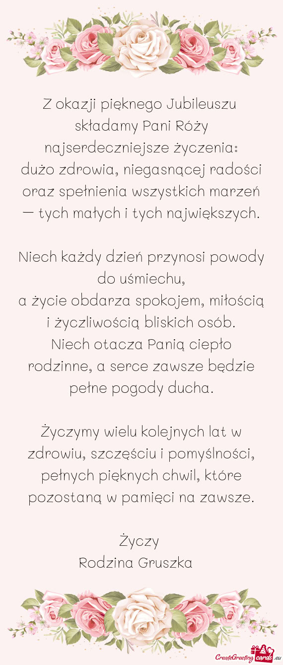 Z okazji pięknego Jubileuszu