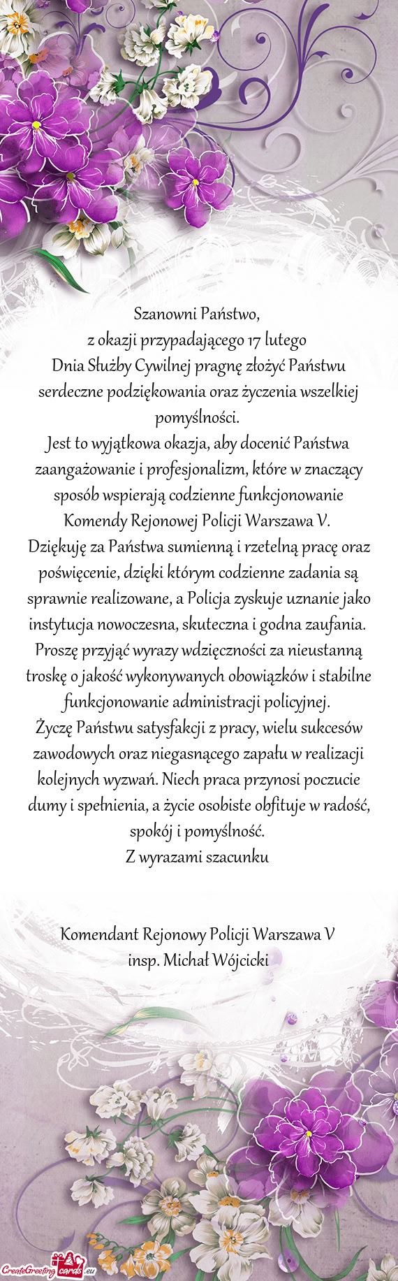 Z okazji przypadającego 17 lutego