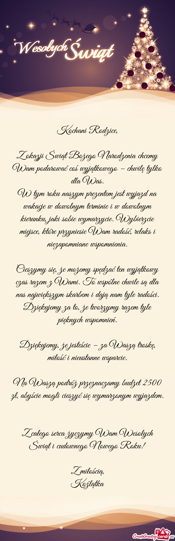 Z okazji Świąt Bożego Narodzenia chcemy Wam podarować coś wyjątkowego – chwilę tylko dla Wa