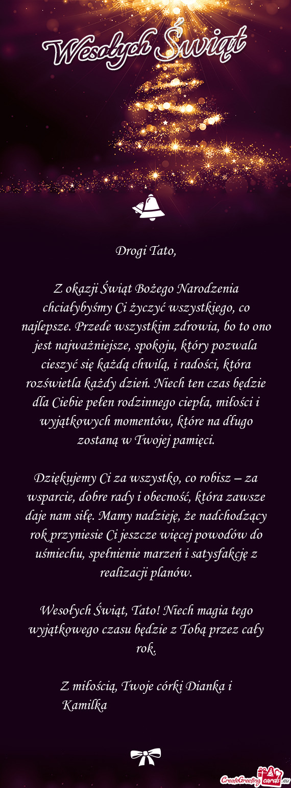 Z okazji Świąt Bożego Narodzenia chciałybyśmy Ci życzyć wszystkiego, co najlepsze. Przede wsz