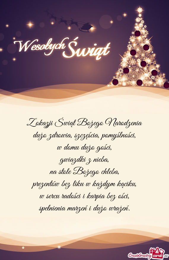 Z okazji Świąt Bożego Narodzenia  dużo zdrowia, szczęścia,
