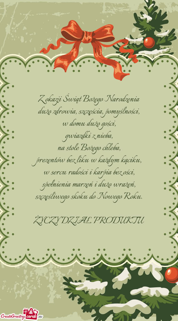 Z okazji Świąt Bożego Narodzenia  dużo zdrowia, szczęścia,