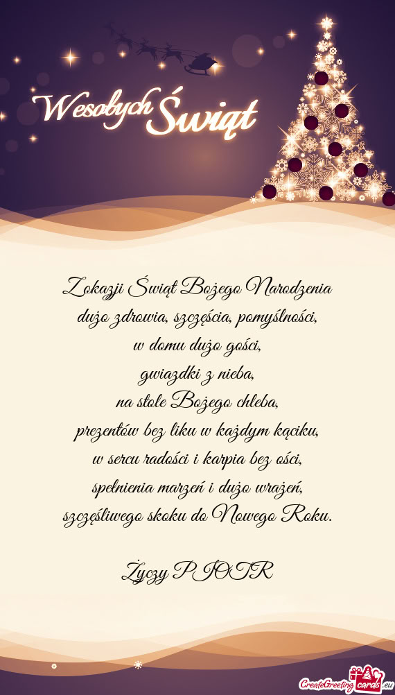 Z okazji Świąt Bożego Narodzenia  dużo zdrowia, szczęścia,