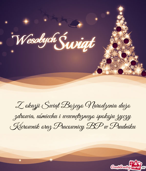 Z okazji Świąt Bożego Narodzenia dużo zdrowia, uśmiechu i wewnętrznego spokoju Kierown