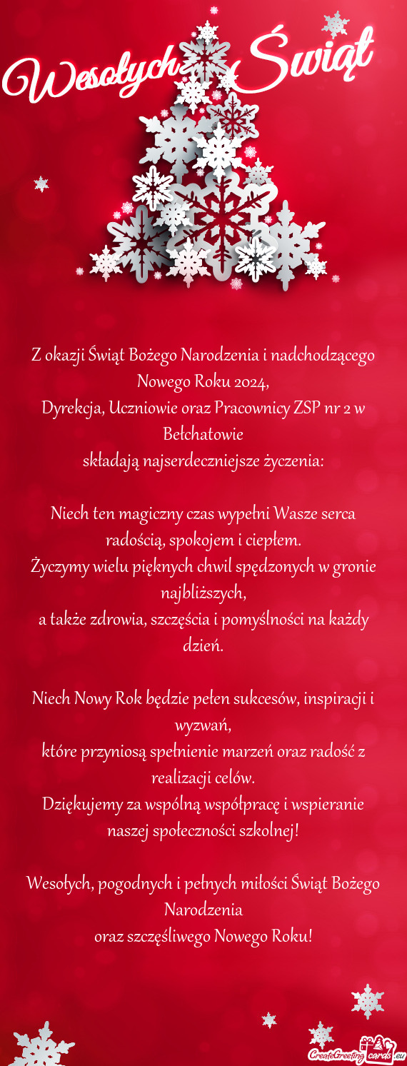 Z okazji Świąt Bożego Narodzenia i nadchodzącego Nowego Roku 2024